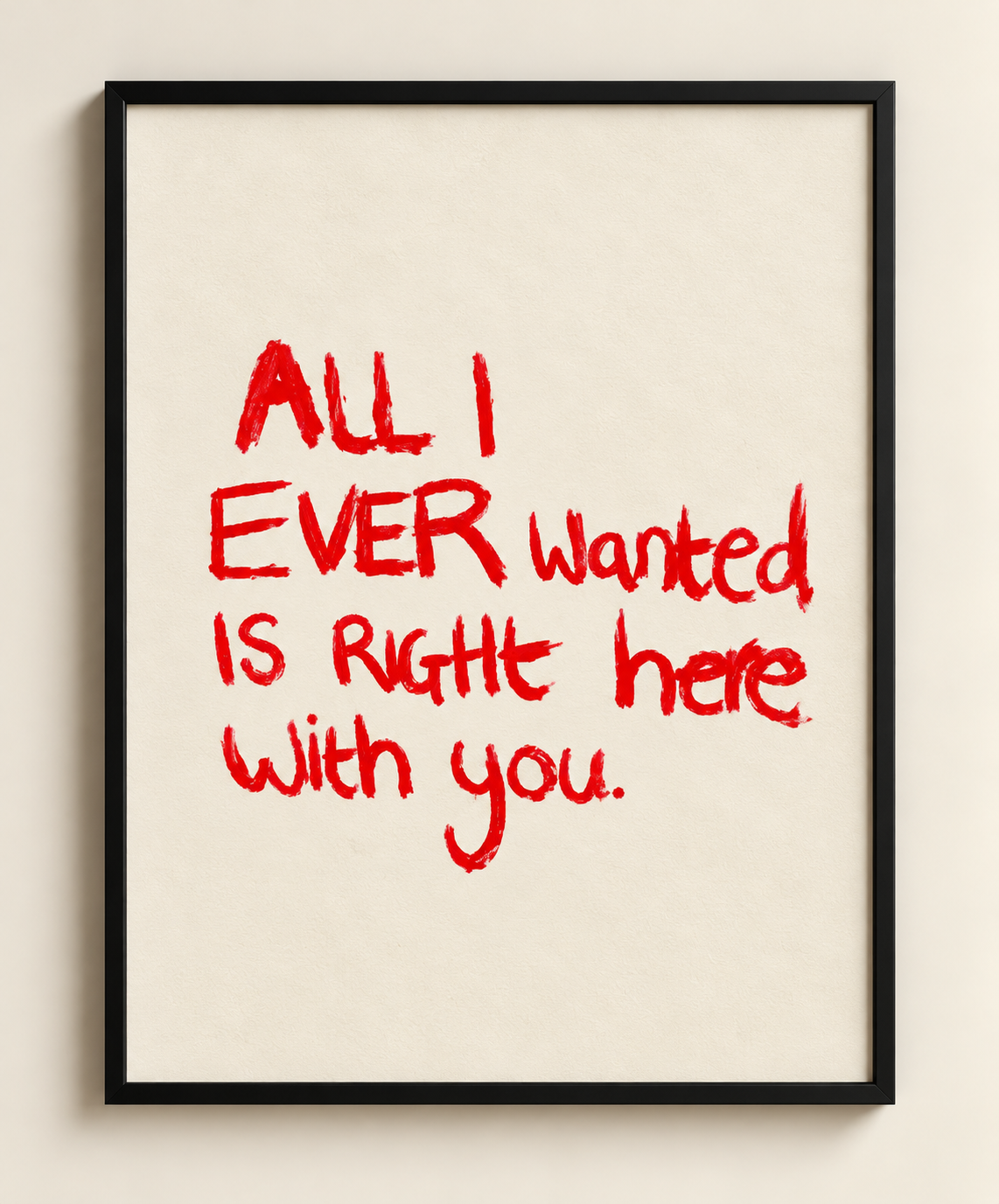 ALL I EVER FRAMED PRINT