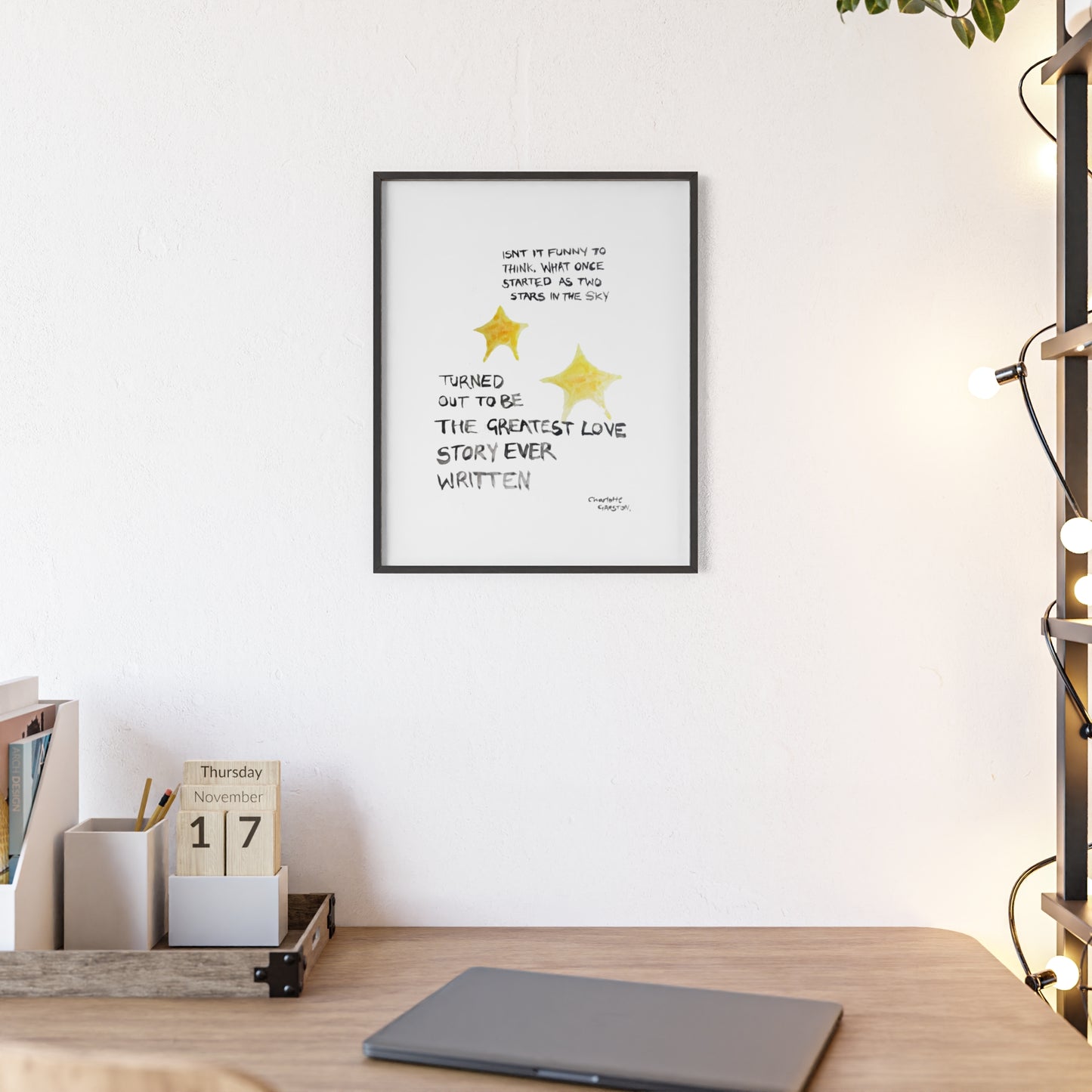 LOVE STORY FRAMED PRINT