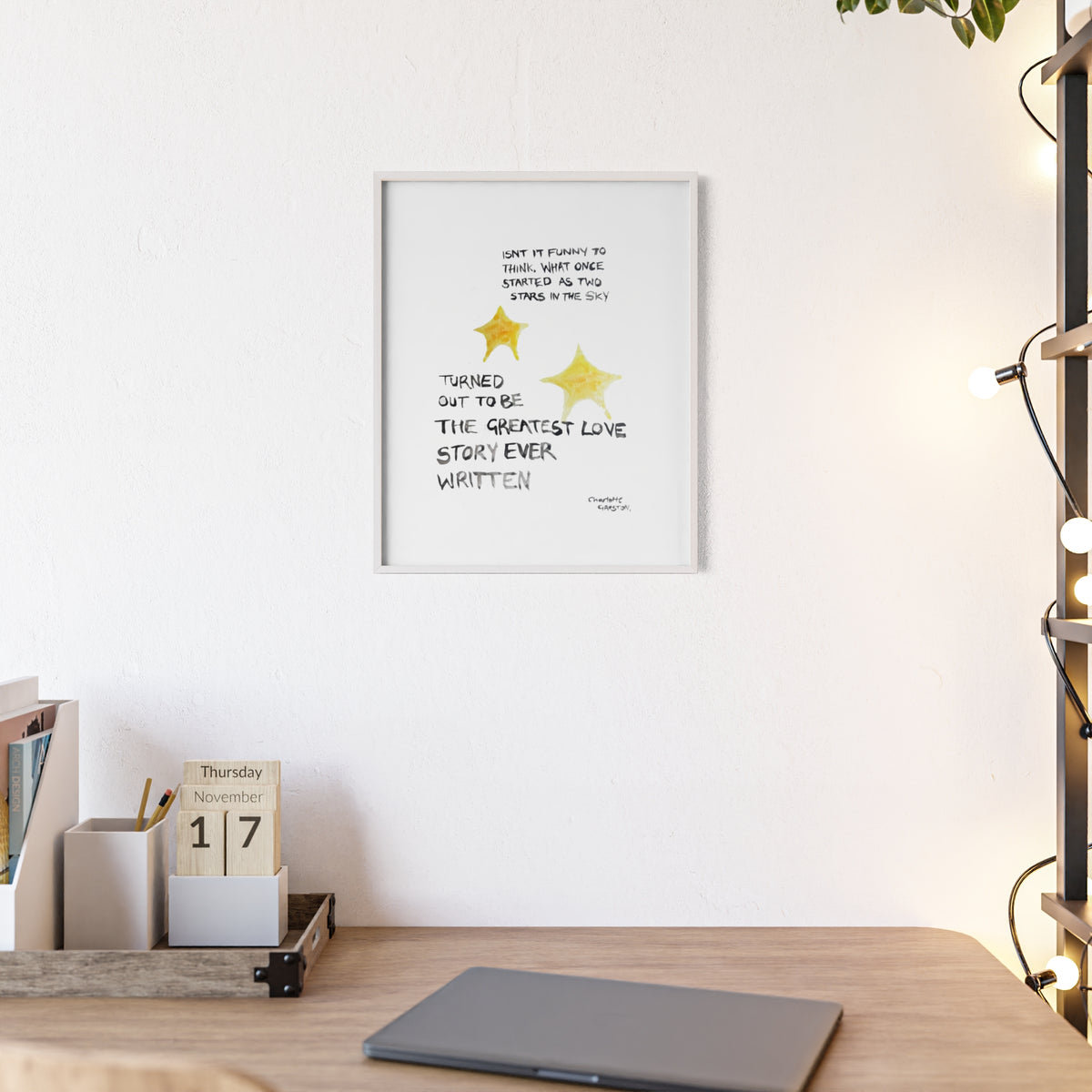 LOVE STORY FRAMED PRINT